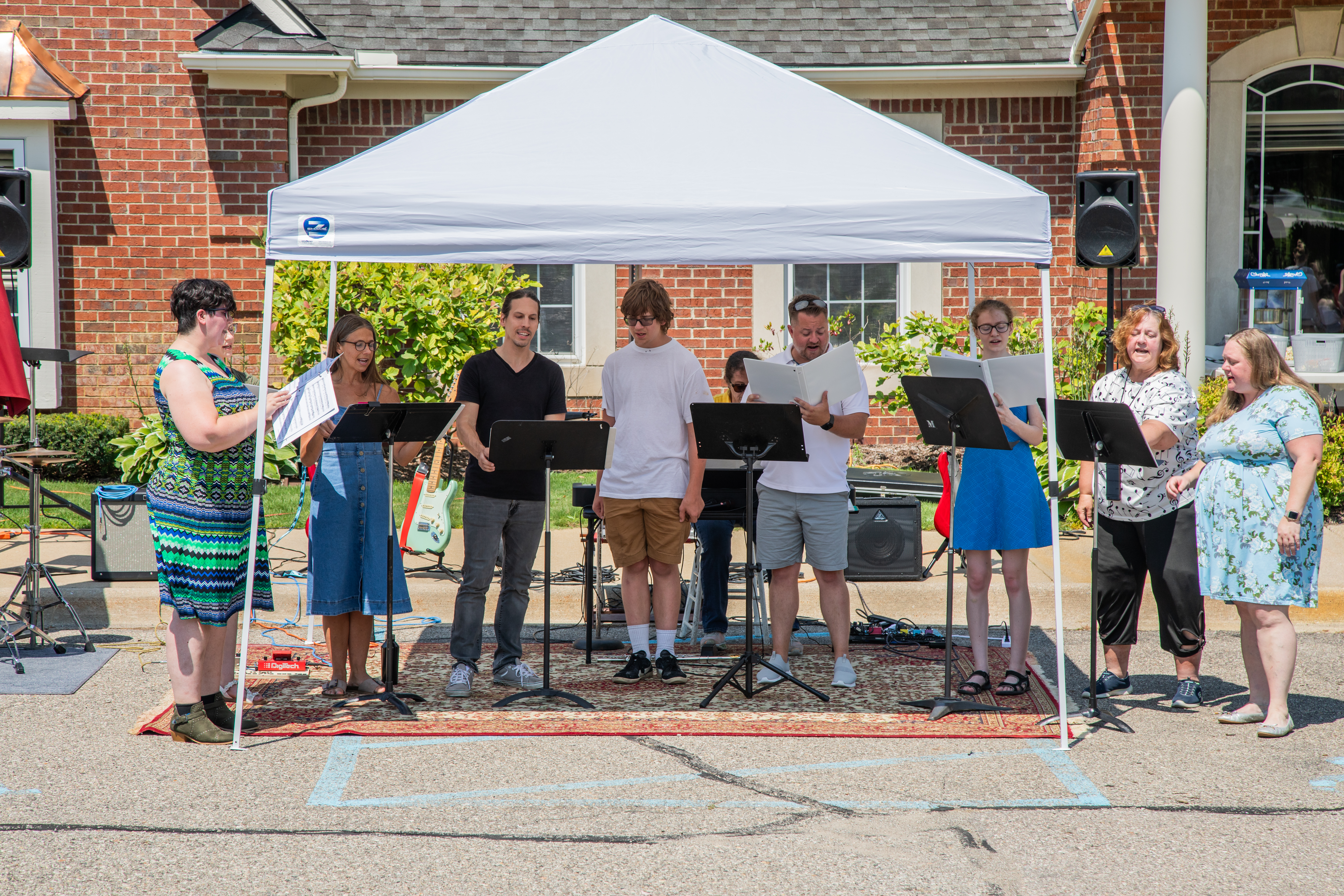 Adult vocal ensemble singing together